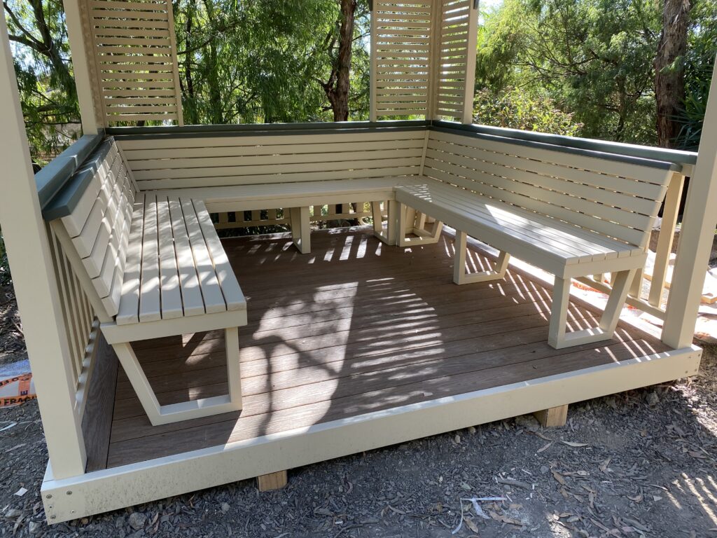 timber gazebo-seating